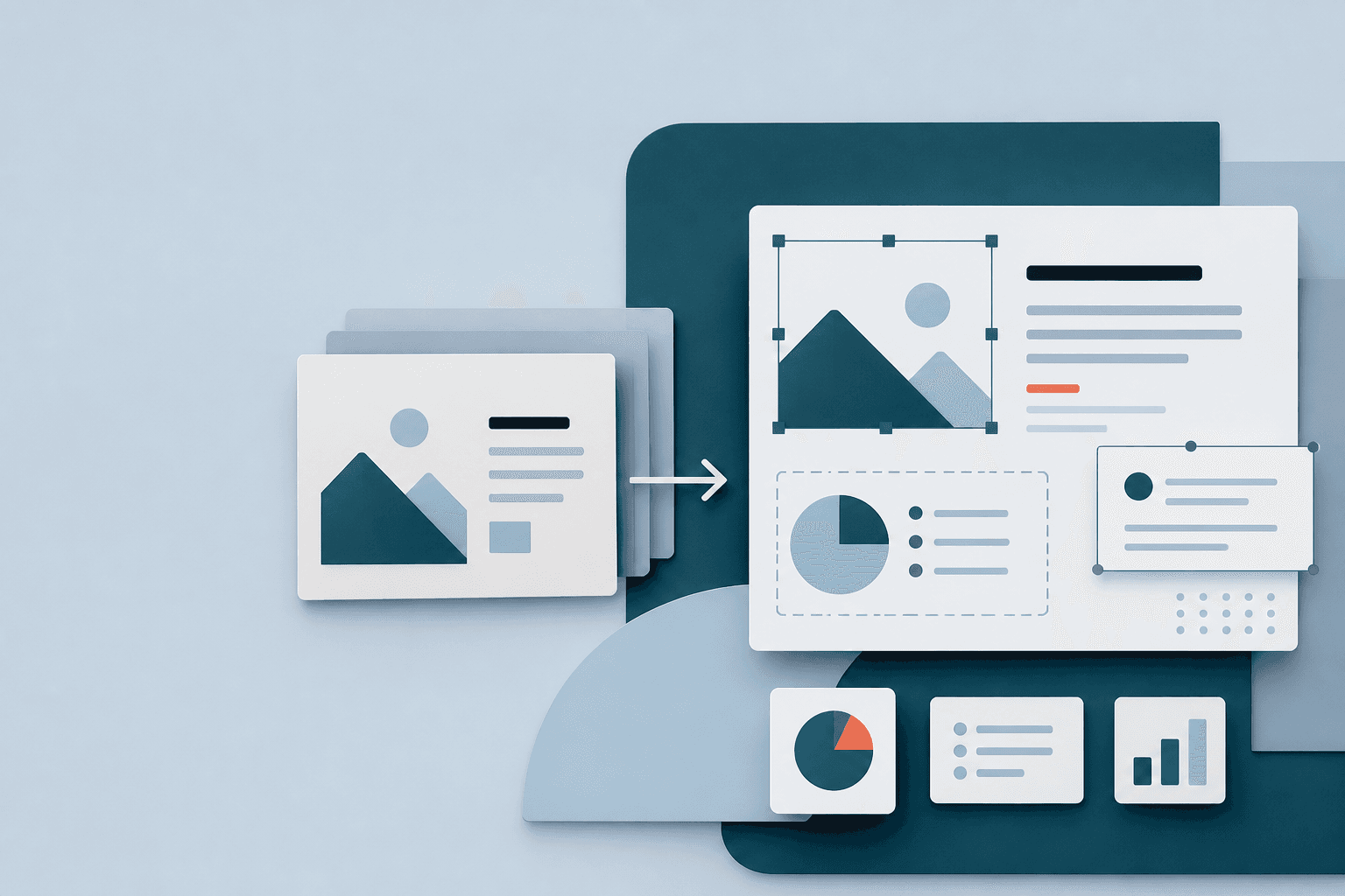 A static slide becoming editable presentation content